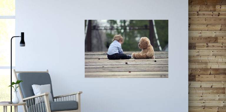 Dziecko z misiem fotoobraz