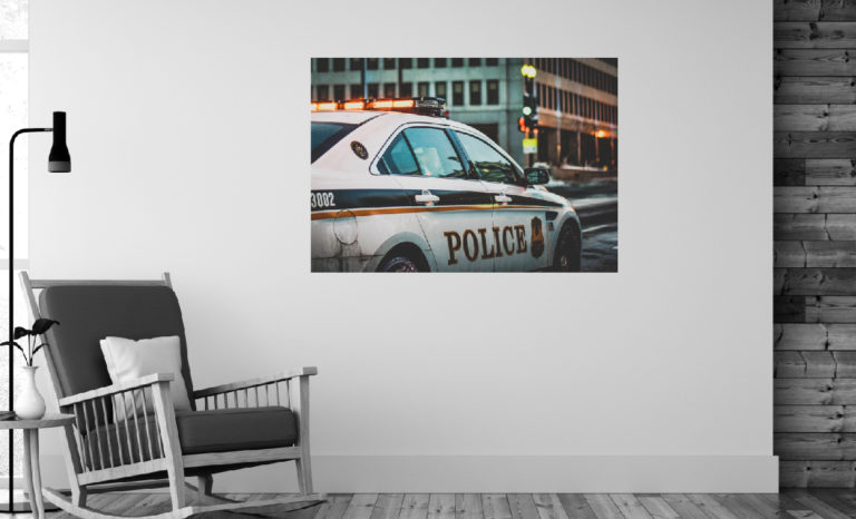 Samochód policja fotoobraz